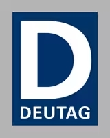 Blau-weiß-graues Logo von DEUTAG, symbolisch als Referenz von Dry-Ice-Tec GmbH.