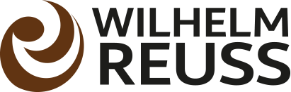 Schwarz-braunes Logo von WILHELM REUSS,m symbolisch als Referenz von Dry-Ice-Tec GmgH.